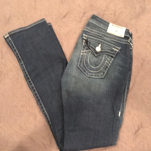 Size 29 deep blue distressed true religion jean - Picture 3 of 8